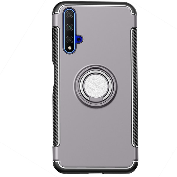 Huawei Nova 5T - Eksklusivt cover med ringholder Silver