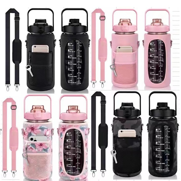 Hälsosam Hydration: Upptäck Vår 2L Vattenflaska med Isolerad Sleeve Rosa