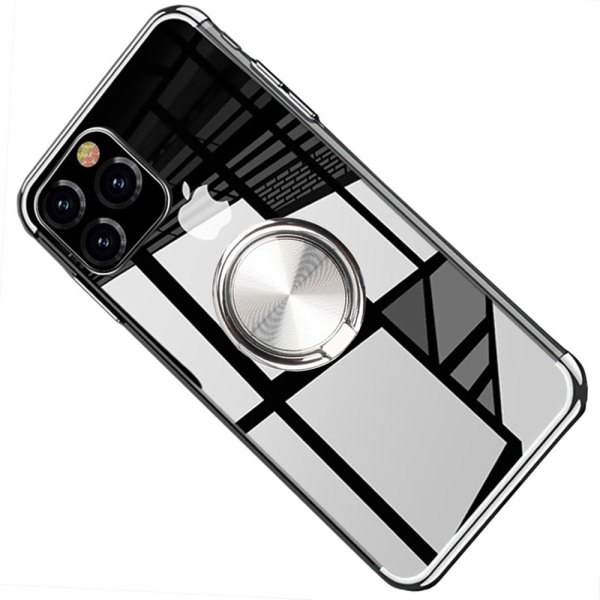 iPhone 11 - Ainutlaatuinen silikonikotelo sormustelineellä Silver