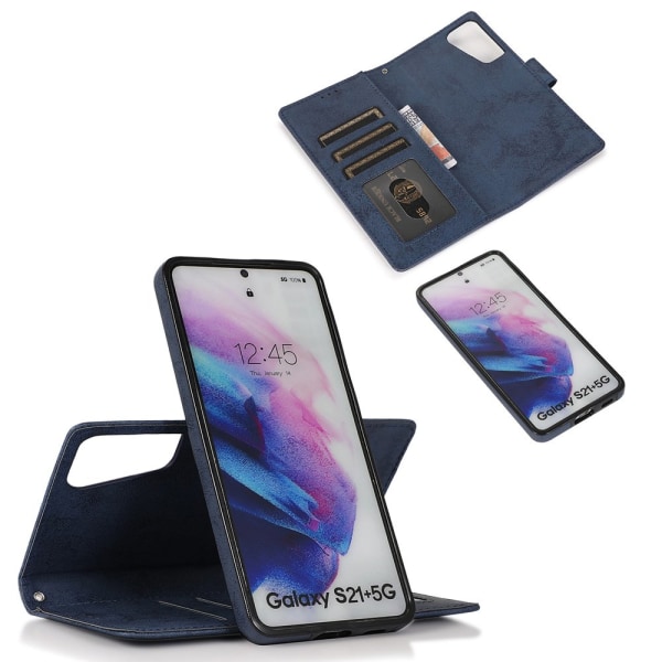 Smart Wallet-deksel (Leman) - Samsung Galaxy S21 Mörkblå
