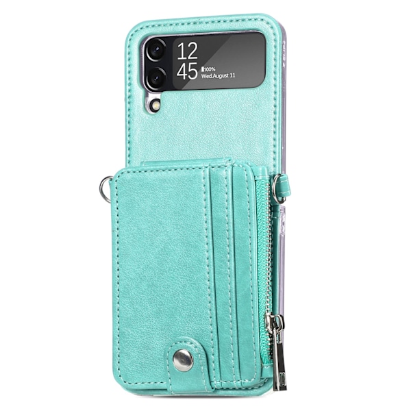 Tyylikäs kotelo korttipaikalla - Samsung Galaxy Z Flip 3 Grön