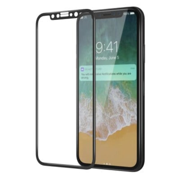 Näytönsuoja iPhone X:lle (MyGuard) 3D/HD-Clear (2-PACK) Genomskinlig