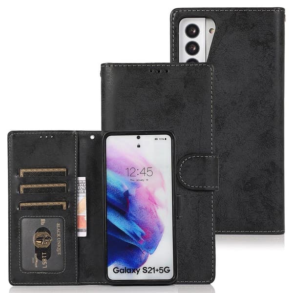Tankevækkende pung etui (LEMAN) - Samsung Galaxy S21 Plus Ljusblå