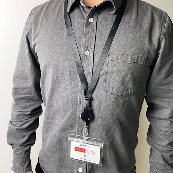 Smart Utdragbar Korthållare/Nyckelband Svart