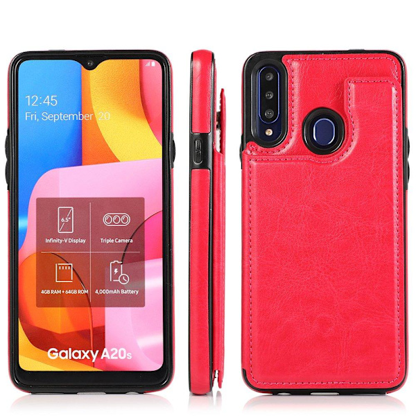 Smidigt Skal med Kortfack - Samsung Galaxy A20S Roséguld