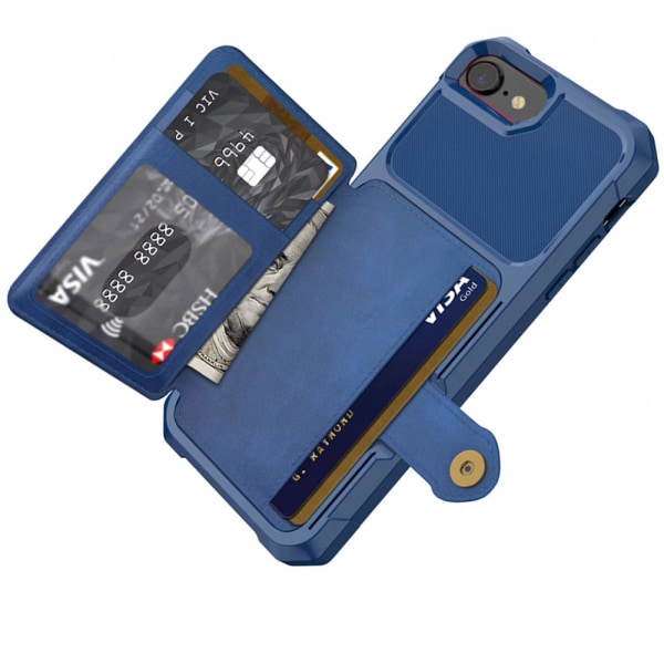 Sileä suojakuori korttilokerolla - iPhone SE 2020 Svart