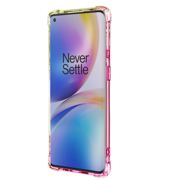 OnePlus 8 Pro - Iskuja vaimentava silikonisuojus Blå/Rosa