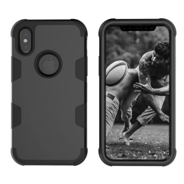 Skyddsskal "Rugged Robot" f�r iPhone X/XS Rosa/Svart