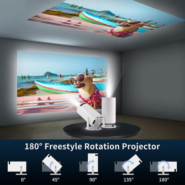 HY300 Mini Projektor  4K, Android 11, 1080P, 200 ANSI, BT5.0, Justerbar Projektion