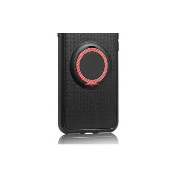 iPhone 6/6S - FLOVEME Carbon Silikone Etui med Ring Holder Röd