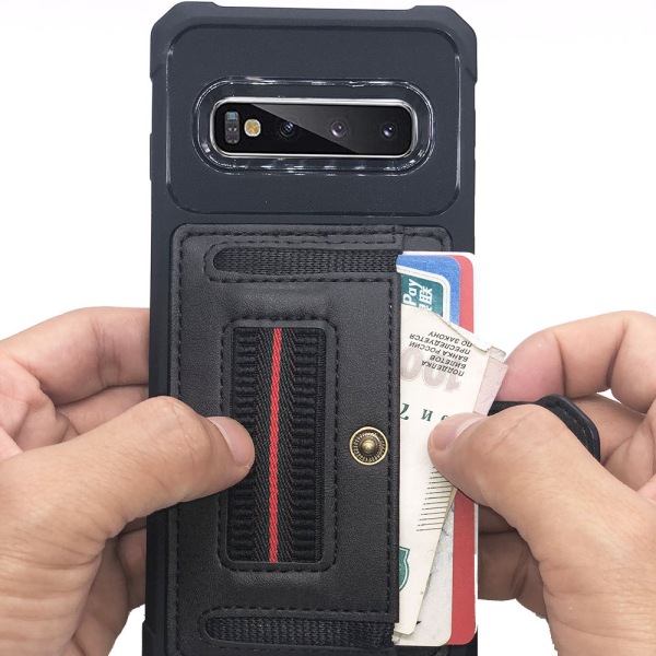 Samsung Galaxy S10 Plus - Skal med Korthållare Blå