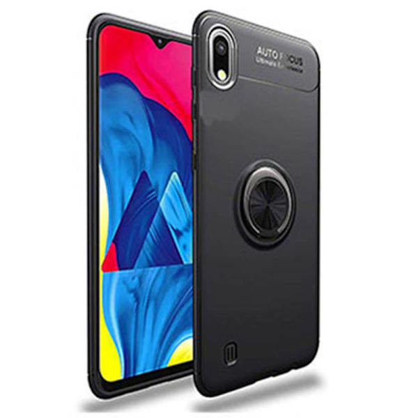 Samsung Galaxy A10 - Robust Skal med Ringhållare Svart/Röd