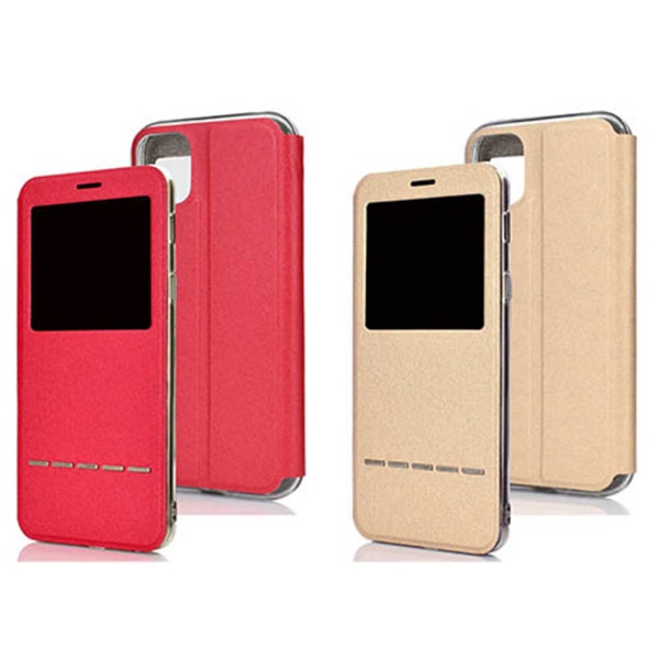 iPhone 11 Pro Max - Elegant LEMAN Smart cover Röd