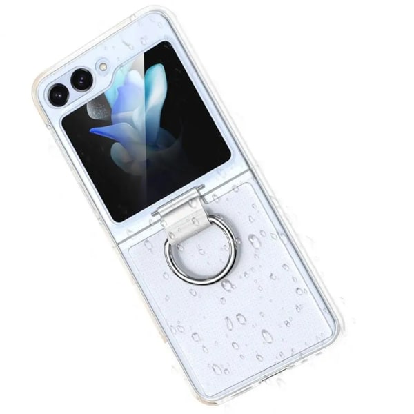 Samsung Galaxy Z Flip 5 - Praktisk cover med ringholder Transparent