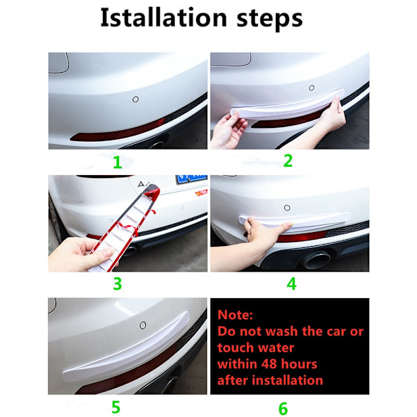 Skyddande PVC Bumper Skydd (2-Pack) Bil Skydd Svart