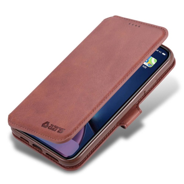 Smooth Wallet Case (Yazunshi) - iPhone 12 Brun