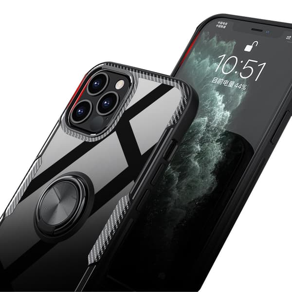 Kraftfullt Skyddsskal med Ringhållare - iPhone 12 Pro Svart
