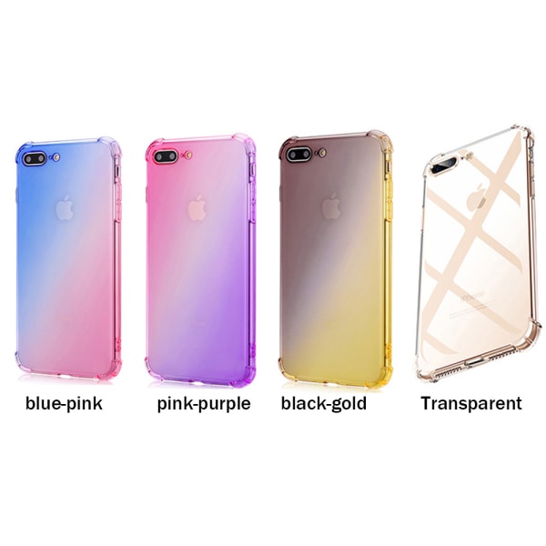 iPhone 7 Plus - Slittåligt Floveme Skal i Silikon Blå/Rosa