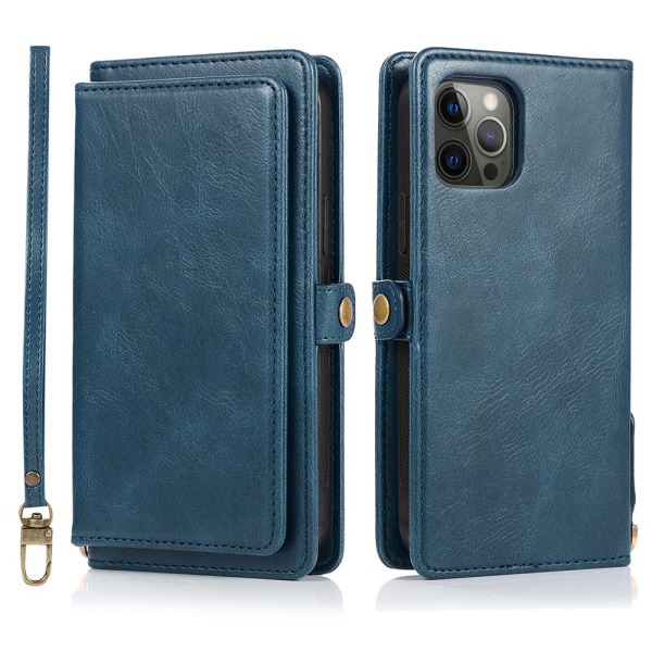 Smidigt Skyddande Plånboksfodral - iPhone 13 Pro Mörkblå