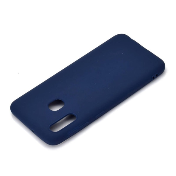 Samsung Galaxy A20E - Stilig silikonbeskyttelsesdeksel Mörkblå