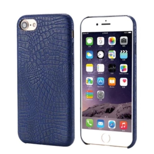 iPhone 8 Plus - Stilfuldt eksklusivt etui Krokodillemønster FLOVEME Blå