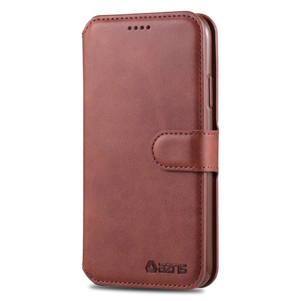 Smooth Wallet Case (Yazunshi) - iPhone 12 Mini Brun