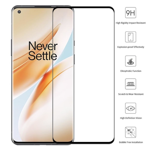 3-PAKK skjermbeskytter 3D 0,3 mm OnePlus 8 Pro Transparent/Genomskinlig