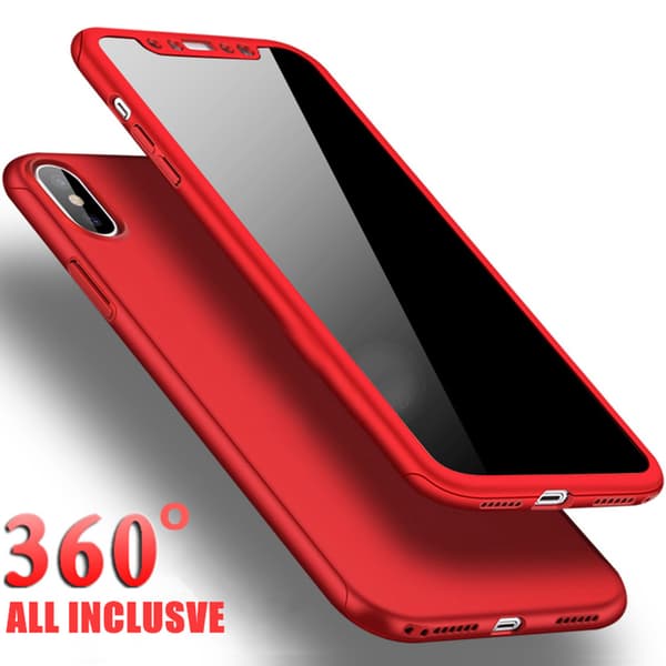 iPhone X/XS - Floveme Dubbelskal Röd