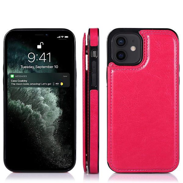 Nkobee Skal med Kortplatser - iPhone 12 Mini Röd