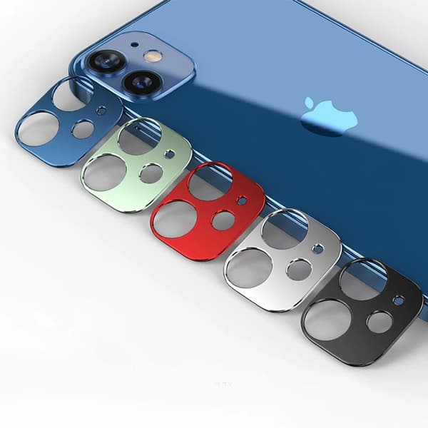 Aluminiumlegeringsram Kameralinsskydd iPhone 12 Mini Svart