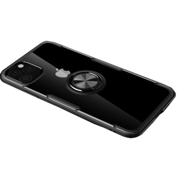 iPhone 11 Pro - Holdbart Leman etui med ringholder Svart/Silver