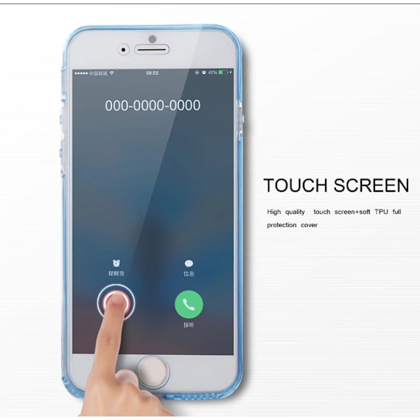 iPhone 7 - Smart Crystal Fodral med Touchsensorer (Dubbelsidigt) Blå