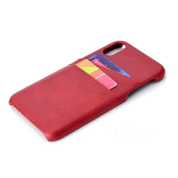 iPhone XS Max - (Vintage Shell) -kansi korttilokerolla Röd