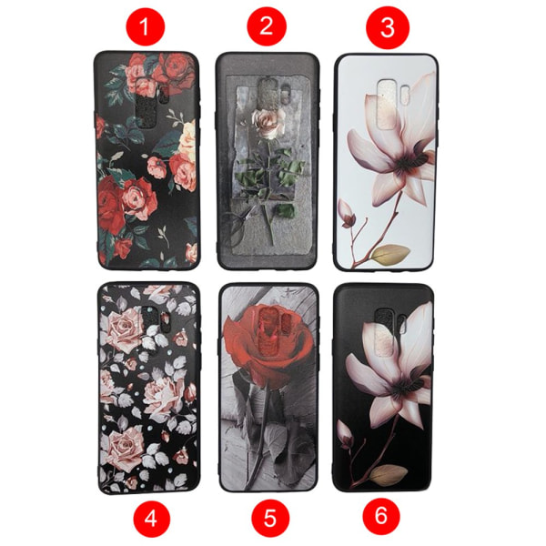 LEMAN-deksel med blomstermotiv til Samsung Galaxy S9 4