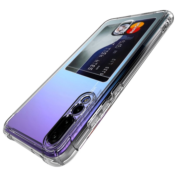 Huawei P20 Pro - Smidigt Skal med Kortfack Transparent/Genomskinlig