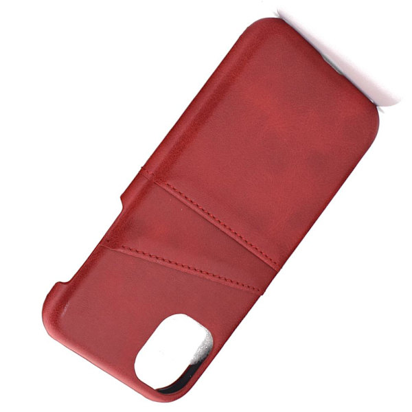 Professionellt Stilrent Skal med Kortfack - iPhone 12 Pro Röd