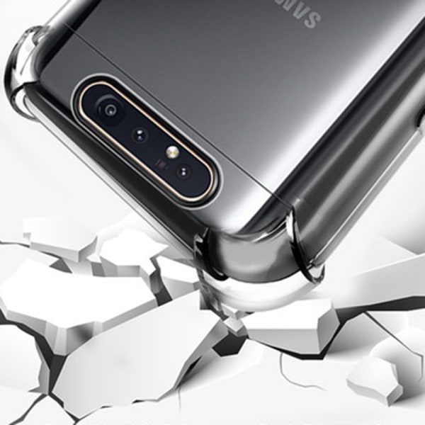 Samsung Galaxy A80 - Tyylikäs iskunkestävä kuori Transparent/Genomskinlig