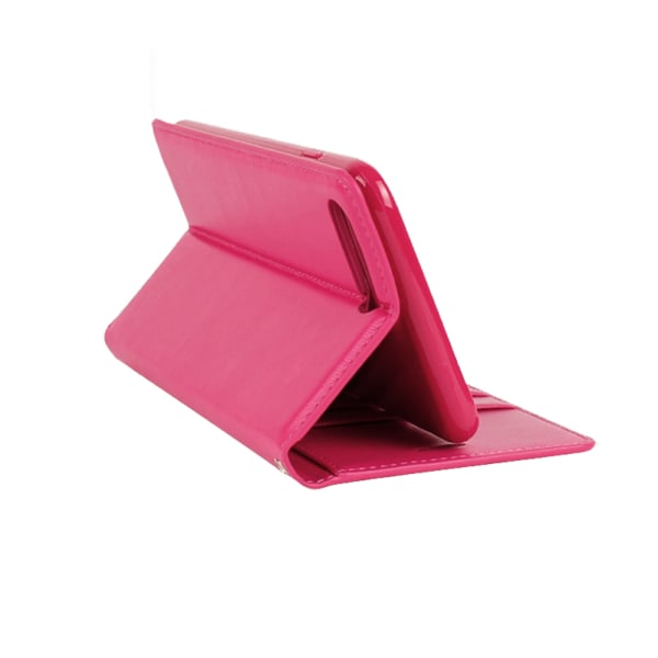 iPhone 8 Plus - Stilig lærveske med lommebok (T-Casual) Ljusrosa