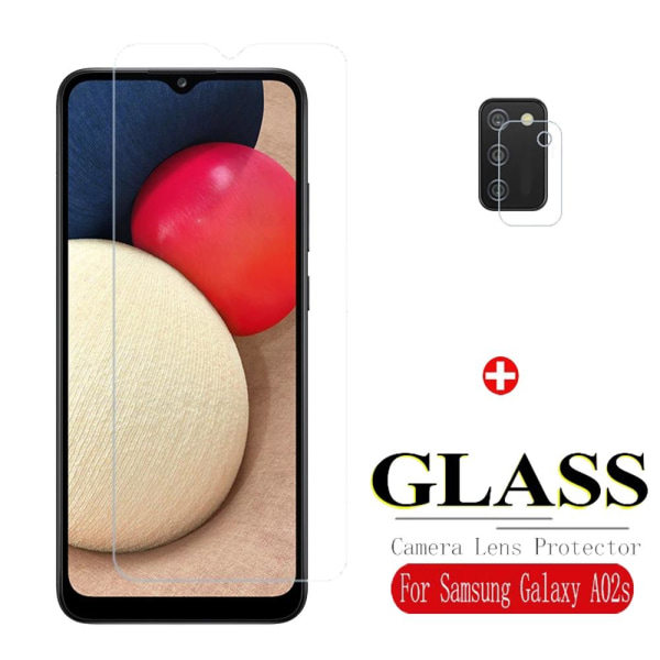 2-PACK Galaxy A02s Skärmskydd + Kameralinsskydd HD 0,3mm Transparent/Genomskinlig