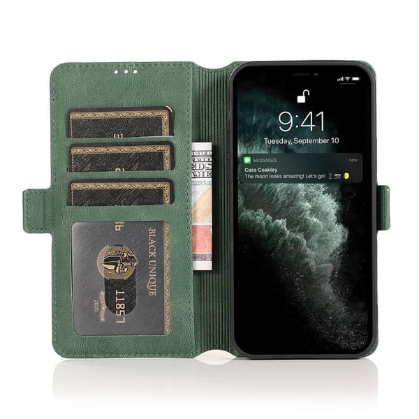 Effektfullt Plånboksfodral (Floveme) - iPhone 13 Pro Mörkgrön