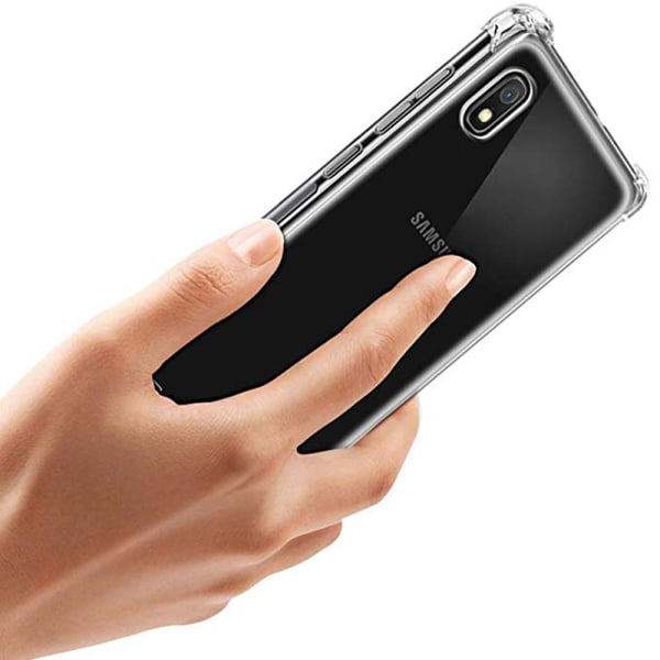 Effektfullt Skal med Korthållare - Samsung Galaxy A10 Transparent/Genomskinlig