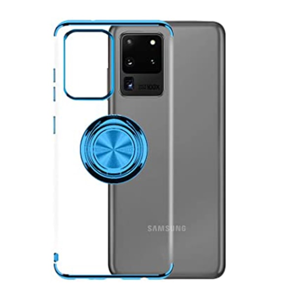 Samsung Galaxy S20 Ultra - Skyddsskal med Ringh�llare Blå