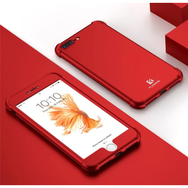 iPhone 7 Plus - Smart stilfuldt beskyttelsescover FLOVEME (MAX BESKYTTELSE) Röd