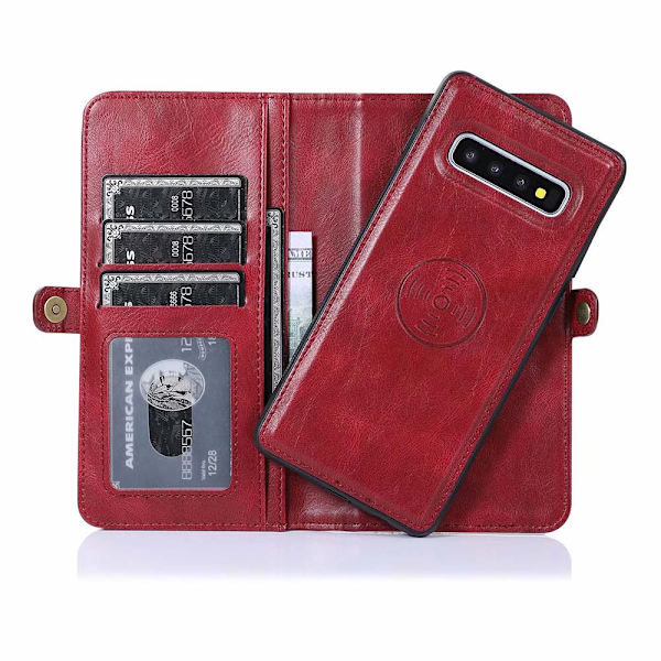 Smooth Double Wallet Case - Samsung Galaxy S10 Plus Mörkblå