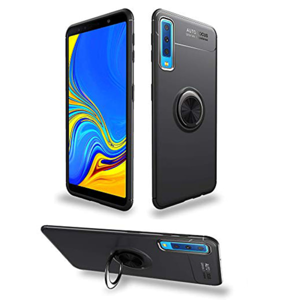 Smidigt Skal med Ringhållare - Samsung Galaxy A70 Blå/Blå