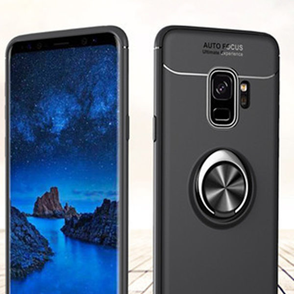 Samsung Galaxy S9 - Stilrent Skal med Ringh�llare Svart/Röd