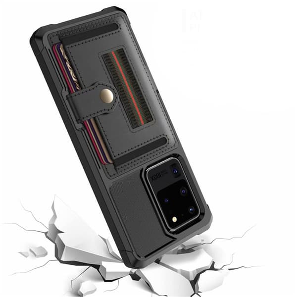 Glat cover med kortholder - Samsung Galaxy S20 Ultra Blå