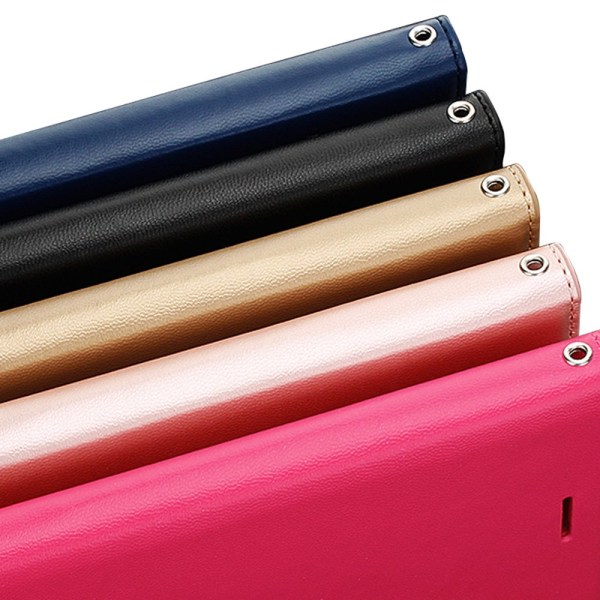 iPhone 8 Plus - Stilig lærveske med lommebok (dagbok) Roséguld