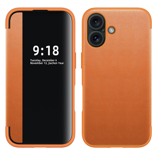 iPhone 16 Fodral - Exklusiv Design med Smart Fönster Grön