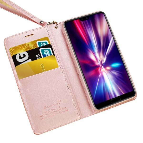 Huawei P30 - Praktisk Smart Wallet Case Lila